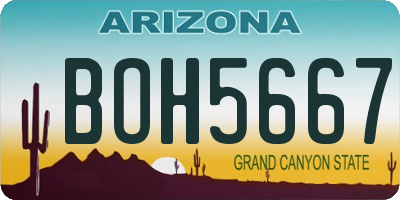 AZ license plate BOH5667