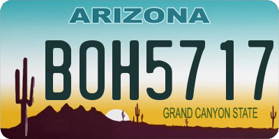 AZ license plate BOH5717