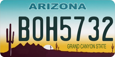 AZ license plate BOH5732