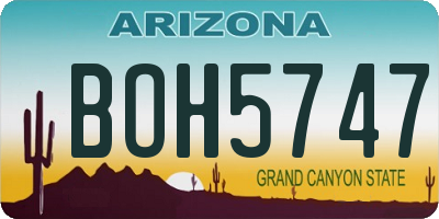 AZ license plate BOH5747