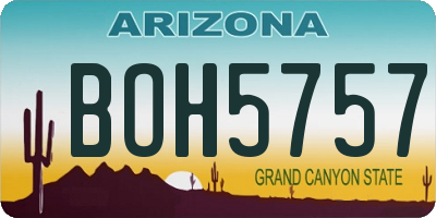 AZ license plate BOH5757