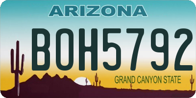 AZ license plate BOH5792