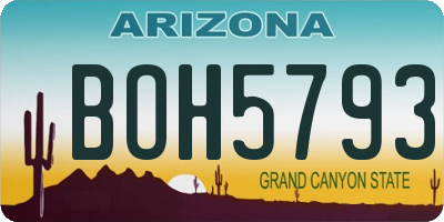 AZ license plate BOH5793