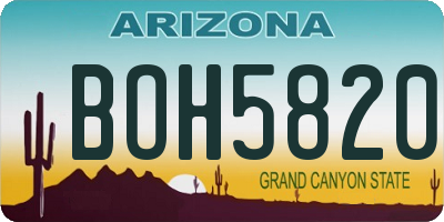 AZ license plate BOH5820