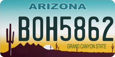 AZ license plate BOH5862