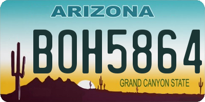 AZ license plate BOH5864