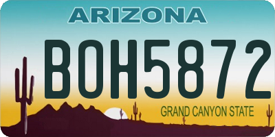 AZ license plate BOH5872