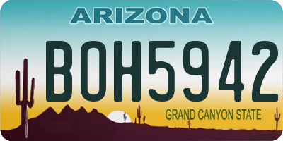 AZ license plate BOH5942