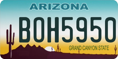 AZ license plate BOH5950
