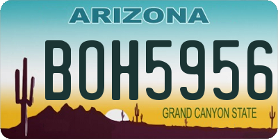 AZ license plate BOH5956