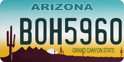 AZ license plate BOH5960