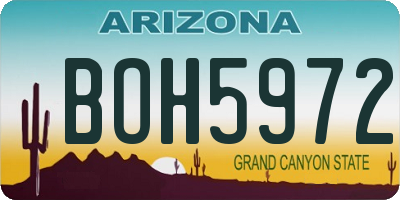 AZ license plate BOH5972