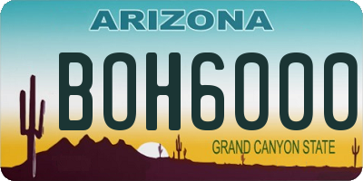 AZ license plate BOH6000
