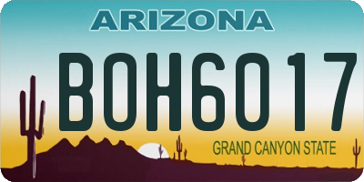 AZ license plate BOH6017