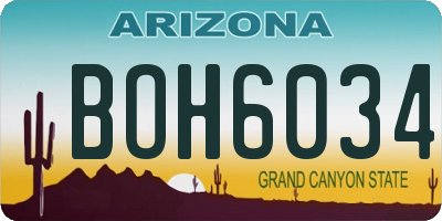 AZ license plate BOH6034