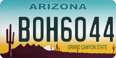 AZ license plate BOH6044