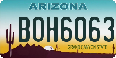 AZ license plate BOH6063