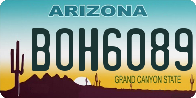 AZ license plate BOH6089