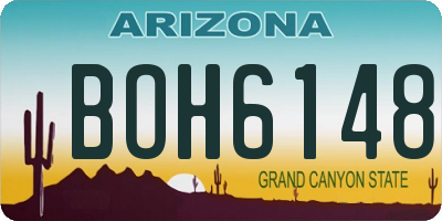 AZ license plate BOH6148
