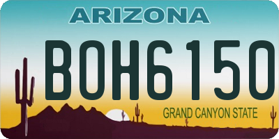 AZ license plate BOH6150