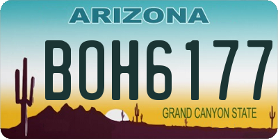 AZ license plate BOH6177