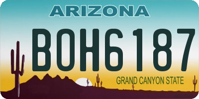 AZ license plate BOH6187