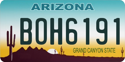 AZ license plate BOH6191