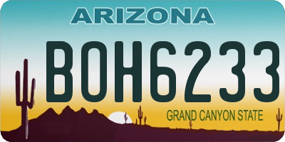 AZ license plate BOH6233