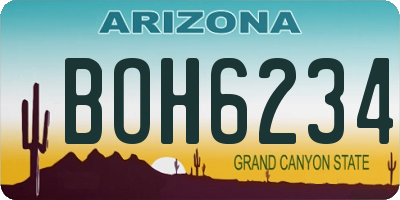 AZ license plate BOH6234