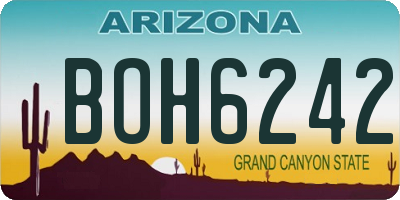 AZ license plate BOH6242
