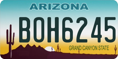 AZ license plate BOH6245