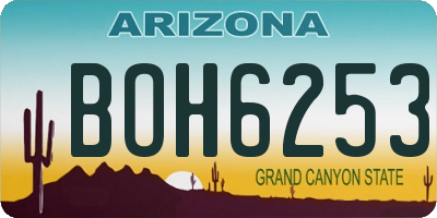 AZ license plate BOH6253