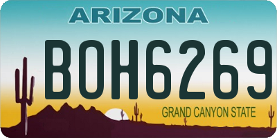 AZ license plate BOH6269