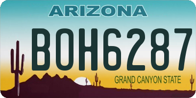AZ license plate BOH6287