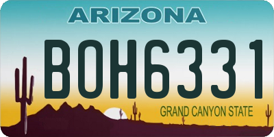AZ license plate BOH6331