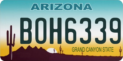 AZ license plate BOH6339