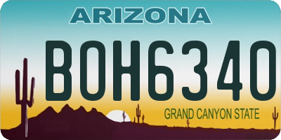 AZ license plate BOH6340