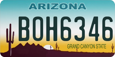 AZ license plate BOH6346