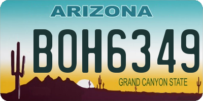 AZ license plate BOH6349