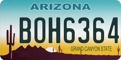 AZ license plate BOH6364