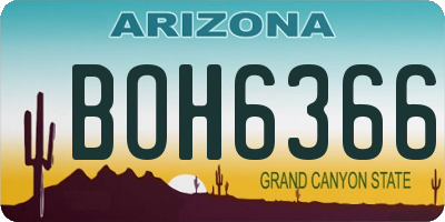 AZ license plate BOH6366