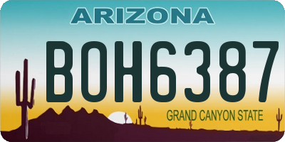 AZ license plate BOH6387
