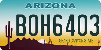 AZ license plate BOH6403