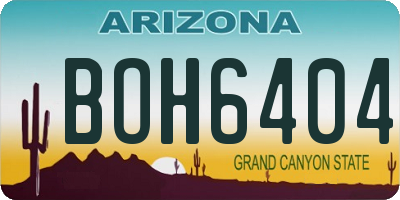 AZ license plate BOH6404