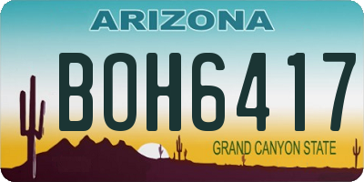 AZ license plate BOH6417
