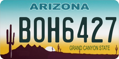 AZ license plate BOH6427