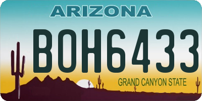 AZ license plate BOH6433