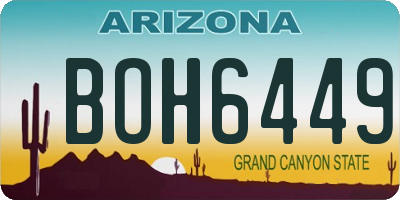 AZ license plate BOH6449