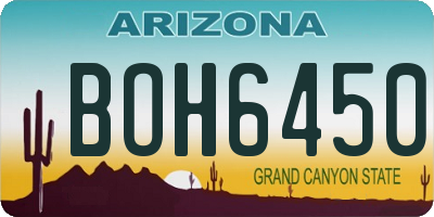 AZ license plate BOH6450