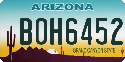 AZ license plate BOH6452